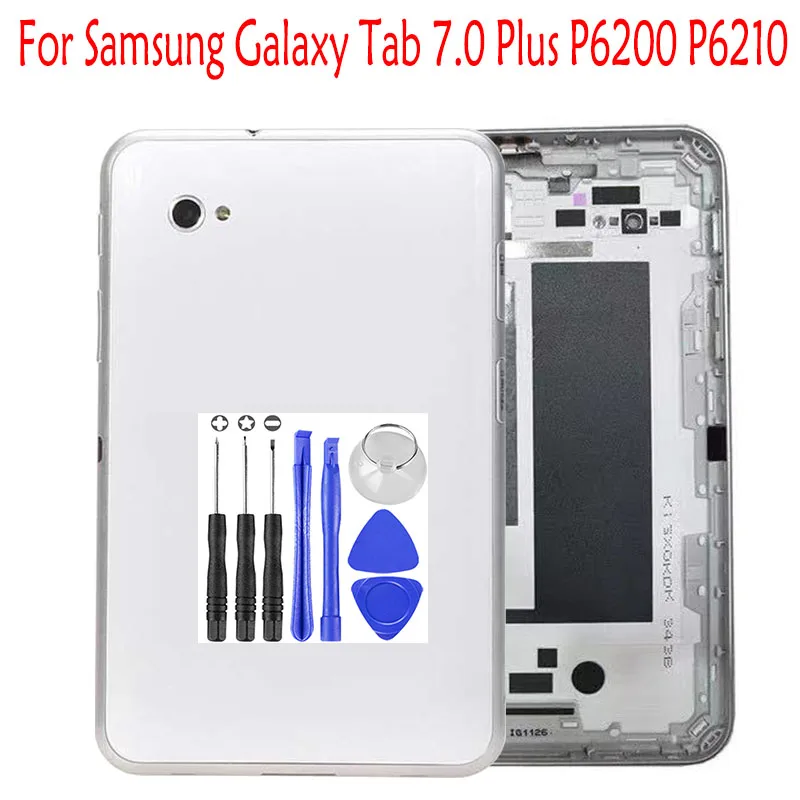 

1 Pcs (Checked) For Samsung Galaxy Tab 7.0 Plus P6200 P6210 Back Battery Cover Housing Door Replacement White/Black+Tools