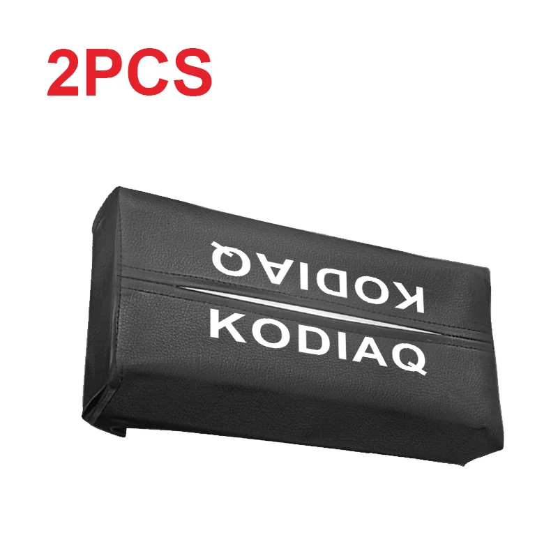 Коробка для салфеток из искусственной кожи для Skoda Kodiaq, автомобильный солнцезащитный козырек, подвесной держатель для салфеток, держатель для автомобильного сиденья, контейнер для полотенец, кухонная салфетка - Название цвета: 2pcs