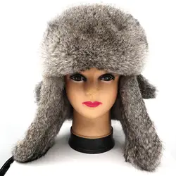 Шапка из натурального меха 2019 Новая удобная теплая Модная Новая высококачественная шапка из овчины с кроличьим мехом Lei Feng