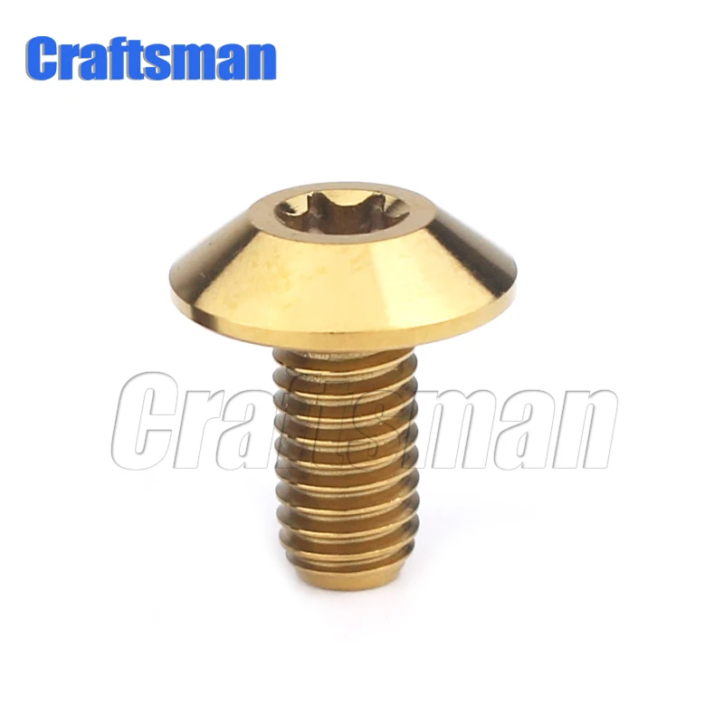 1 шт. Craftsman titanium Ti M6 X 12 15 20 и M5X15mm болт с головкой Torx для велосипеда, мотоцикла - Цвет: Золотой