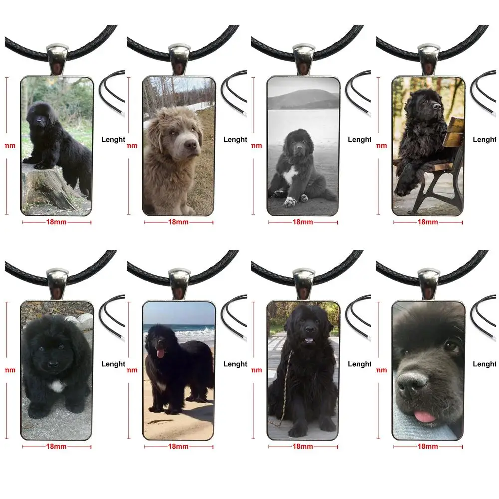 Newfoundland Dog красивый нежный гигантский модный стеклянный кабошон ожерелье женское