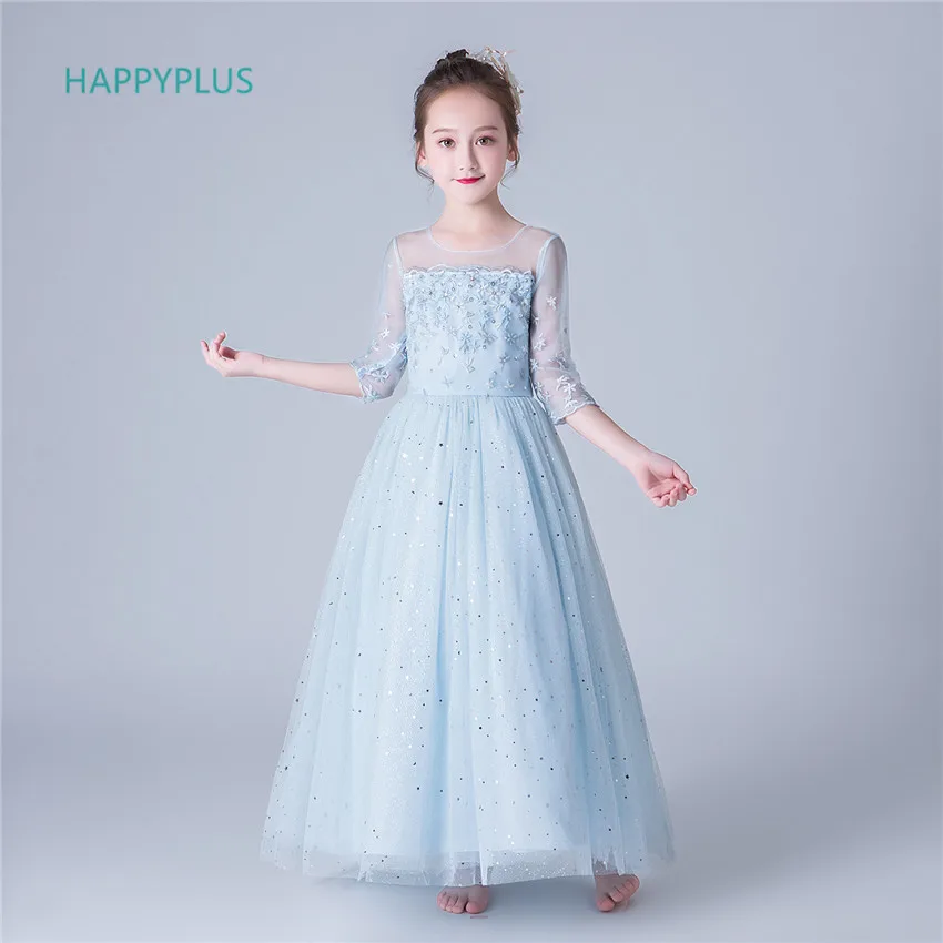 HAPPYPLUS/детское рождественское платье новогодние платья с длинными рукавами для