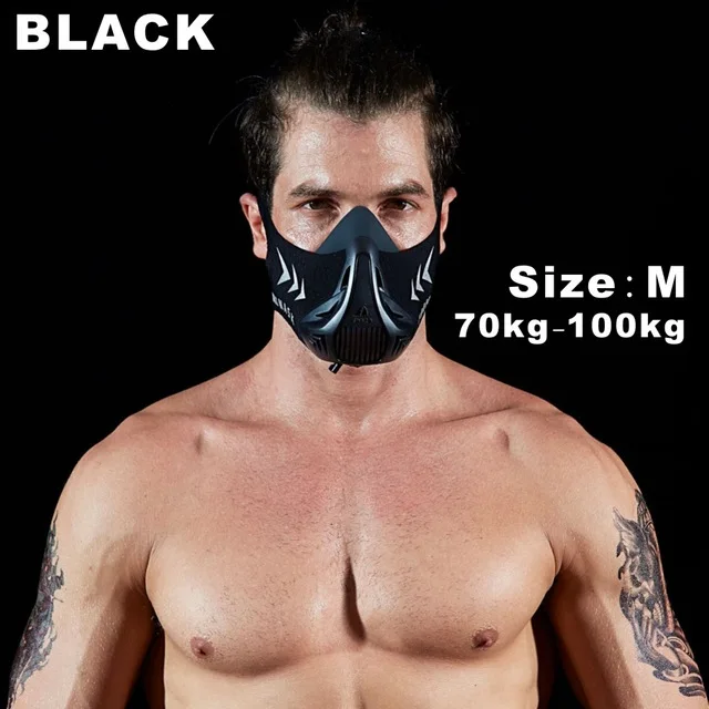 Black M FDBRO Беговая Спортивная маска для фитнеса, тренировки, сопротивление поднятию, кардио, выносливость, Спортивная маска для фитнеса, тренировок, Спортивная маска 3,0 - Цвет: Black M