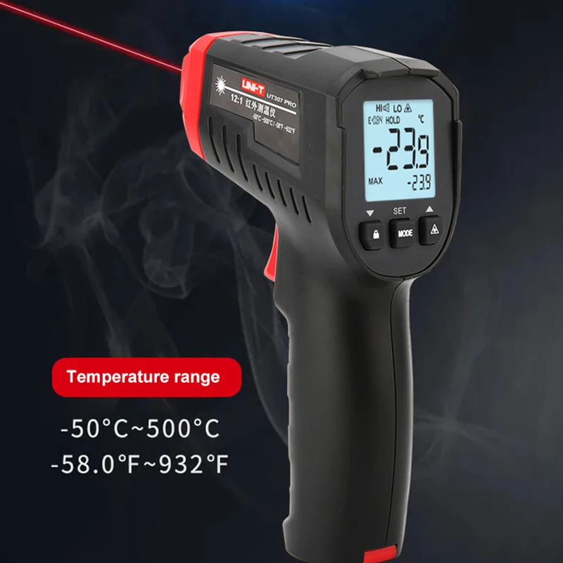 Infrared Thermometer Temperature Gun -58f ~932f, Digital Laser Thermometer  Gun For Cooking, Pizza Oven, Grill, Ir Thermometer Temp Gun With Adjustable