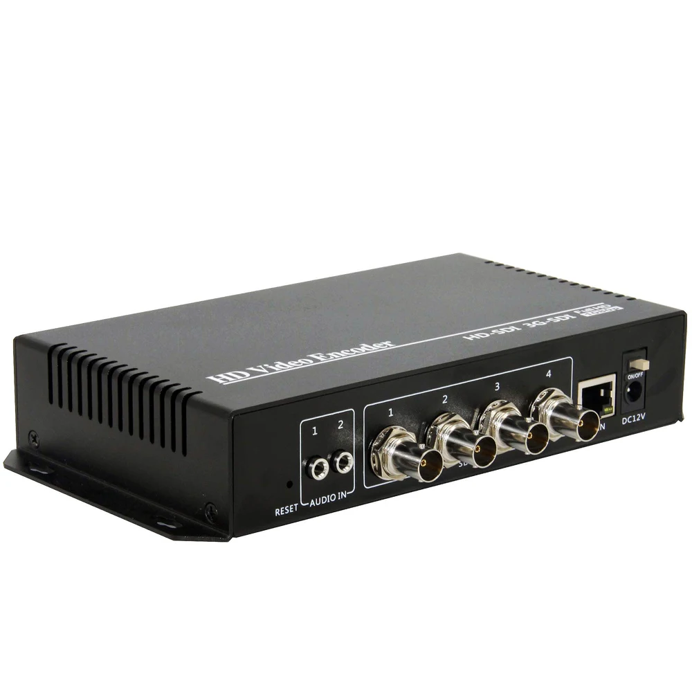 4 канала HEVC H.265 H.264 SD HD 3g SDI к IP живое видео потоковое кодирующее устройство конвертер с RTMPS HTTP RTSP RTMP UDP ONVIF HLS