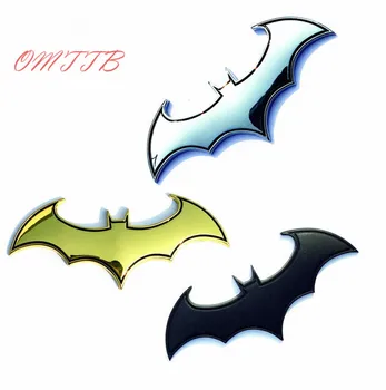 

3D metal Car Stickers Cool Bat Metal Auto Logo Batman Badge Emblem Tail Decals Auto Decoration Accessories Car-styling