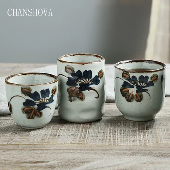 

CHANSHOVA 100/150 ml Deliberately old style Handpainted Under Glazed Ceramic Teacup China Porcelain Small Coffee mug H373