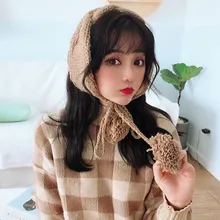 Простые одноцветные наушники 2 в 1, шарф, наушник, зима-осень, теплые, новинка, плюшевые наушники, милые INS, модные теплые наушники, теплые# P