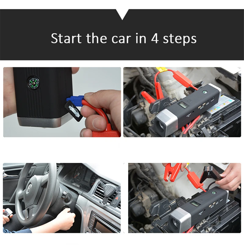 Power Bank 20000mAh Car Battery Jump Starter Auto Jumper Engine Emergency Start-up Poverbank for iPhone Samsung Xiaomi Powerbank