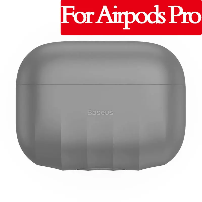 Чехол для наушников Baseus для AirPods, Цветной силиконовый чехол для AirPods Pro, чехол для беспроводных наушников с Bluetooth для Airpods 2/1 - Цвет: Grey Pro
