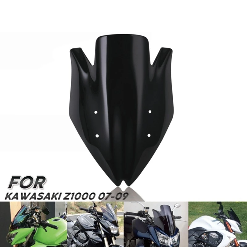 Черный лобовое стекло мотоцикла для Kawasaki Z1000 2010-2013 10 11 12