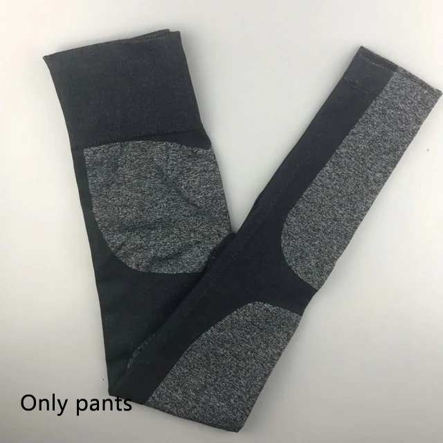 Black Pants Бесшовный Женский комплект для йоги, для спортзала, леггинсы с высокой талией+ спортивный бюстгальтер на бретельках, спортивный костюм для тренировок, Женский комплект для фитнеса, одежда для бега и активного отдыха - Цвет: Black Pants