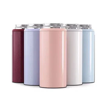 

New product 12oz Double wall 304 stainless steel thermos insulated vacuum beer cooler,Skinny Can Cooler