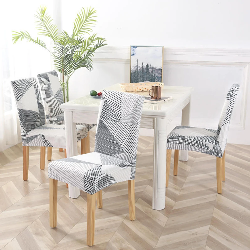 2pcs Printed Flower Universal Stretch Seat Chair Covers for Wedding Banquet Hotel Dining Living Room Spandex Chair Cover