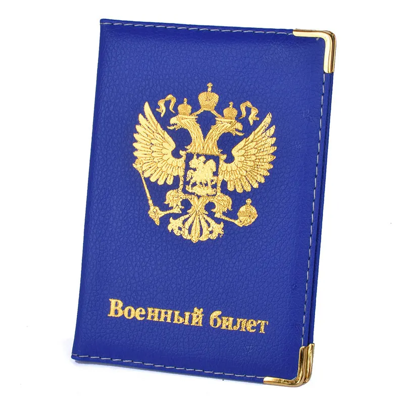 Дорожная Обложка для паспорта, Кожаный Модный чехол для паспорта России, кошелек для мужчин и женщин - Цвет: Blue