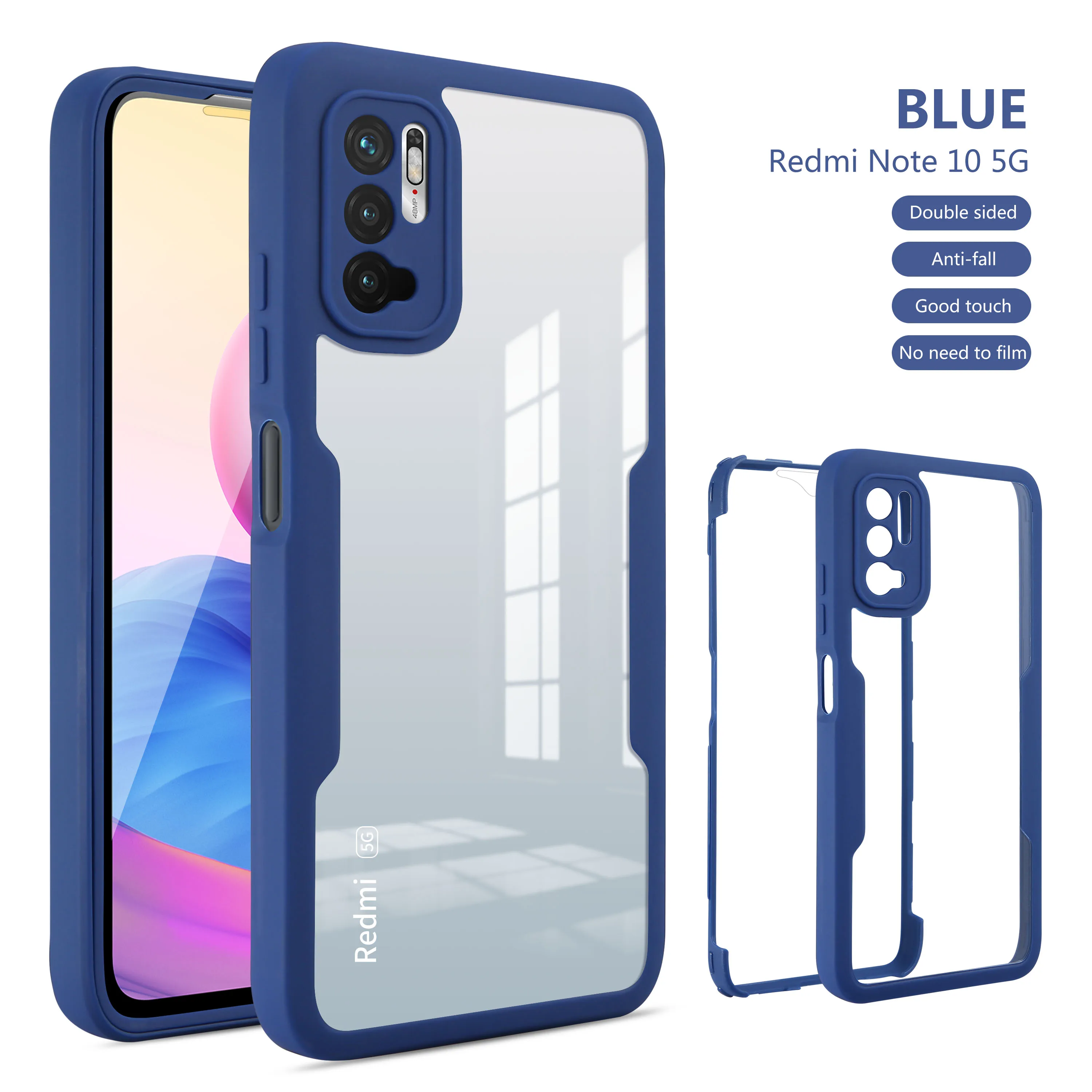 Luxury 360 Degree Front Screen Film Hard Back Case For Redmi Note 9S 10 11 Pro 10S 5G 9A Xiaomi Mi 11 lite 11T M4 X3 Clear Cover