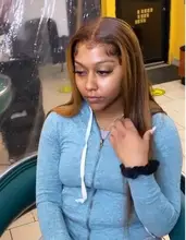 Uwigs 28 30 pulgadas #4/27 destacar de pelucas de cabello humano 13x4 Ombre hueso recto peluca con malla frontal pelucas de cabello humano para las mujeres negras