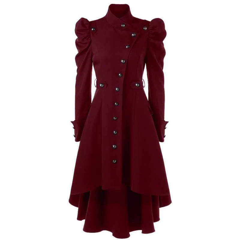 wonderful Wipalo Women 2019 Winter Steampunk Long Coat Gothic Overcoat Ladies Retro Jacket Button Outerwear V