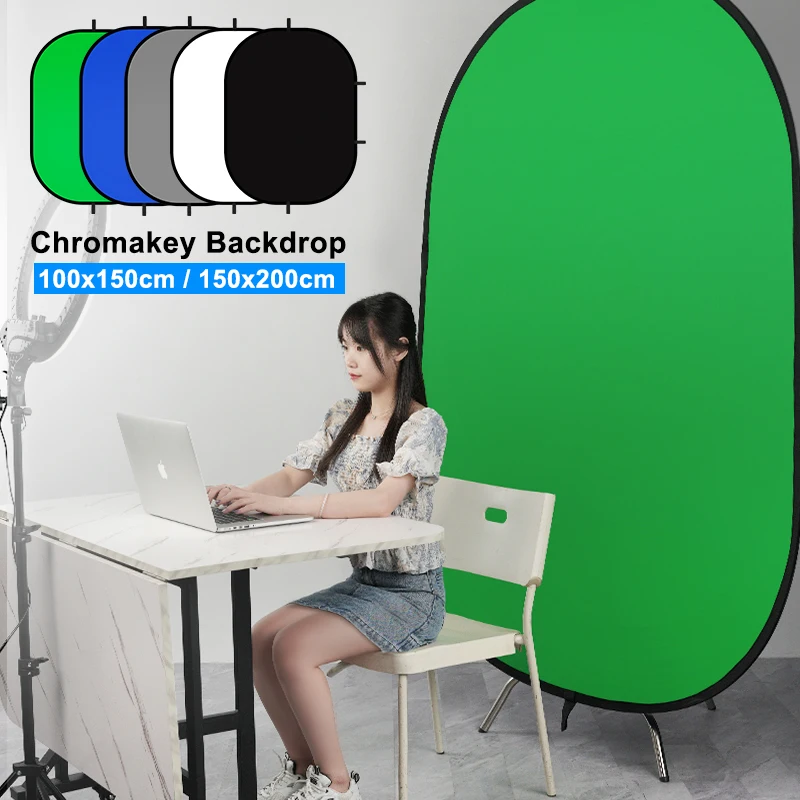 Collapsible Portable Reflector Blue And Green Screen Chromakey Photo Studio Light Reflector 100x150CM/150x200CM for Photography photo reflector props