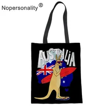 Nopersonality Kangraoo печатные хозяйственные сумки для женщин Дамская многоразовая Повседневная Сумка-тоут женская складная Холщовая Сумка