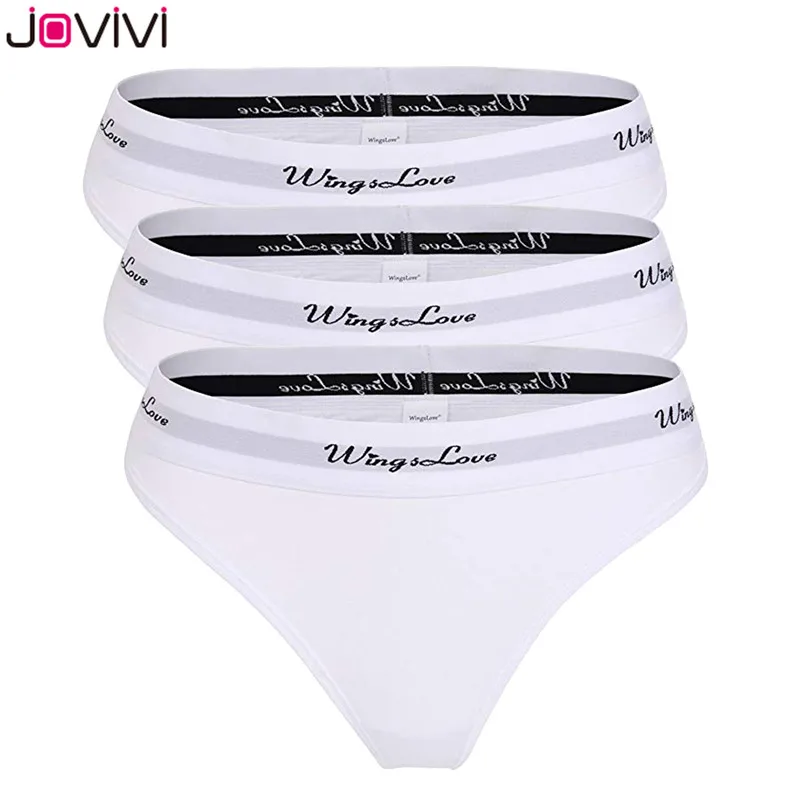 Jovivi, новинка, 3 шт., Женские Бесшовные стринги, Мягкое хлопковое нижнее белье, трусики, белый/серый/синий/розовый/красный цвет, размеры S/M/L, Wingslove, трусики