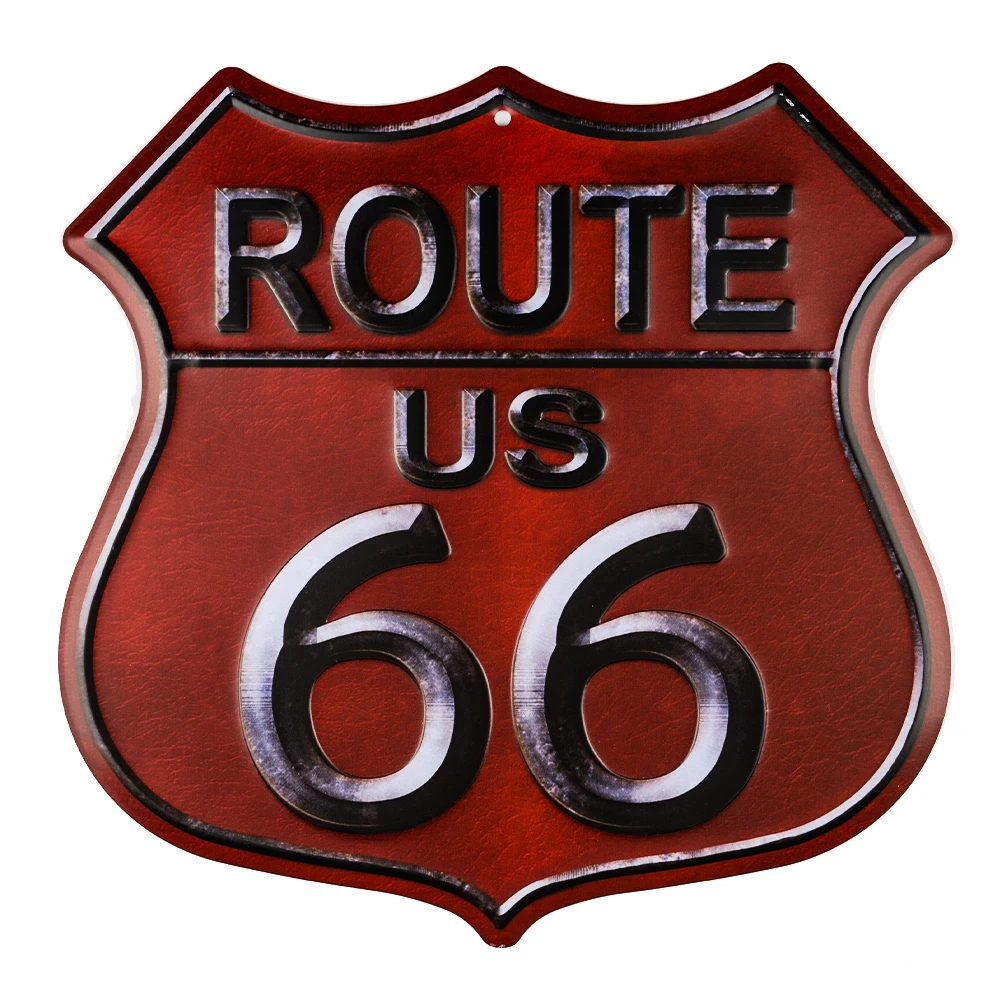 Металлическая жестяная вывеска Route 66 Hot Road неправильная вывеска для гаража рельефная для гаража паба Дома Офиса ресторана бара железные картины