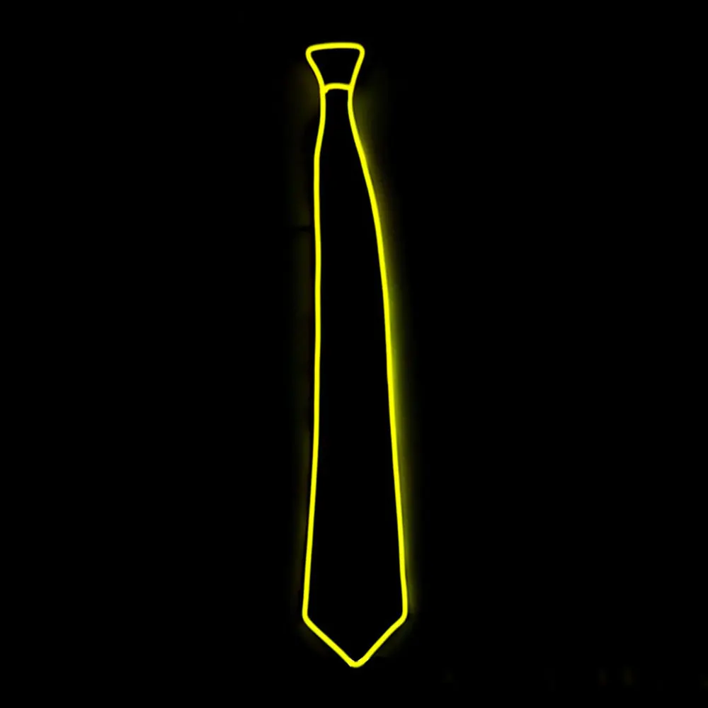 Yellow Галстук-светильник, регулируемый, для джентльменов, креативный, Забавный галстук, новинка, модный, для паба, яркая атмосфера - Цвет: Yellow