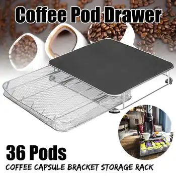 

36Cups Coffee Capsule Pods Holder Storage Drawer Chrome Tower Mount Rack For Dolce Gusto Nespresso Coffee Machine