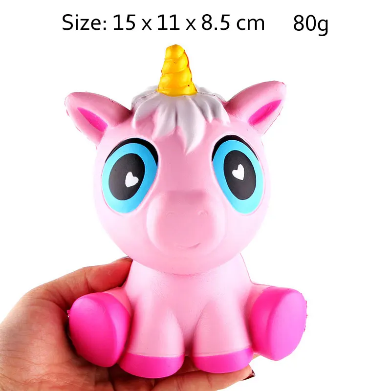 New Squishy Toy Simulation Moon Unicorn Shape Slow Rebound PU Decompression Toy Squishy Slow Rising Anti Stress Reliever Toy - Цвет: 15cm Pink Unicorn
