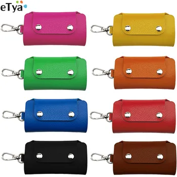 

PU Leather Unisex Car Home Key Holder Organizer Wallet Pouch Women Men Key Keychain Ring Pouch Case Bags