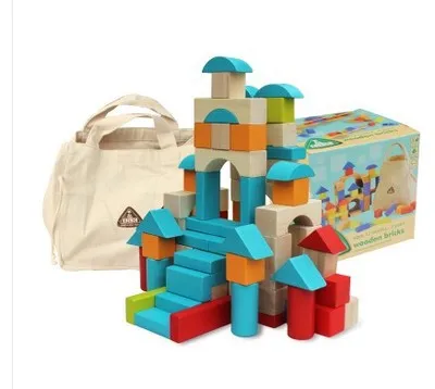 

Export the United Kingdom Early Education Toy ELC Baby Building Blocks 100 Block Large Wood Heap Tower Building Blocks Origional