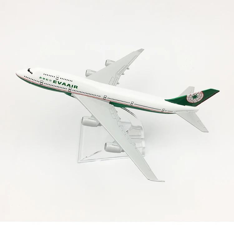1/400 Масштаб Модель металлического самолета EVA AIR Boeing 747 16 см сплав самолет B747 воздушные лайнеры детские игрушки дети подарок для коллекции