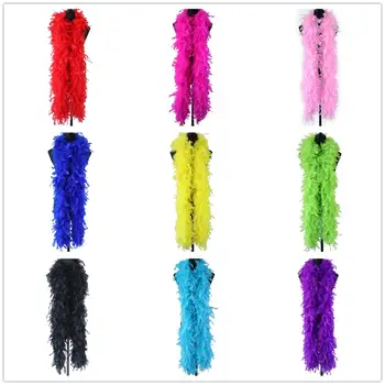 

90 Grams Fluffy Turkey Feathers Boa Dye Colorful Marabou Feather Shawl for Festival Party Clothing Decoration Scarf 2 Meters