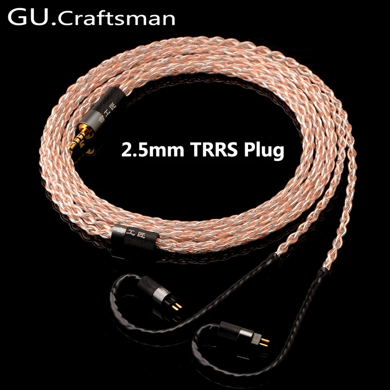 GUCraftsman 5n OFC медь 0,78 мм 2Pin TFZ ZS KXXS LCDi4 оригинальная JH11/JH3X pro ve6 XControl a12t/u12 кабель для наушников