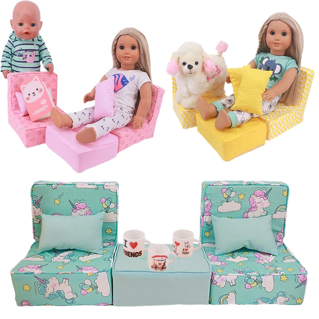 Muebles para muñeca Reborn, sofá, taza de escritorio, casa de muñecas,  accesorios para muñecas, apto para