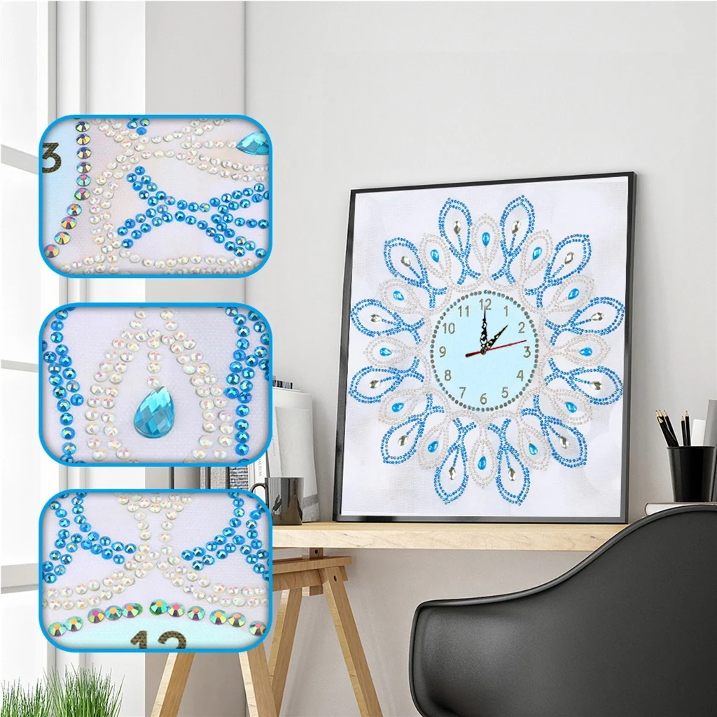 

Special Shaped Diamond Embroidery Wall Clock 5D DIY Diamond Painting Cross Stitch Fish Shape Watch Diamond Mosaic Rhinestone