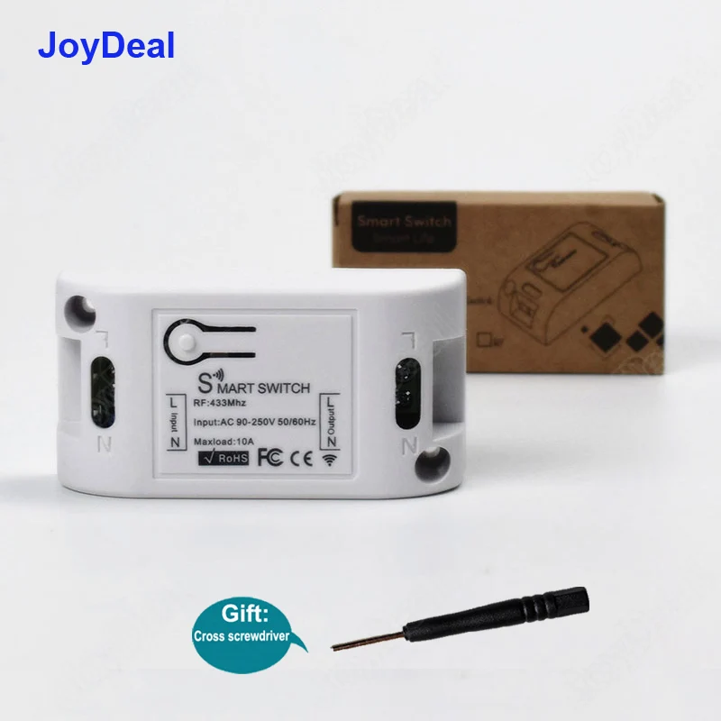 JoyDeal 433 МГц 86 настенная панель беспроводной дистанционный передатчик 2 кнопки липкий RF TX умный дом AC 110V 220V 1CH переключатель дистанционного управления