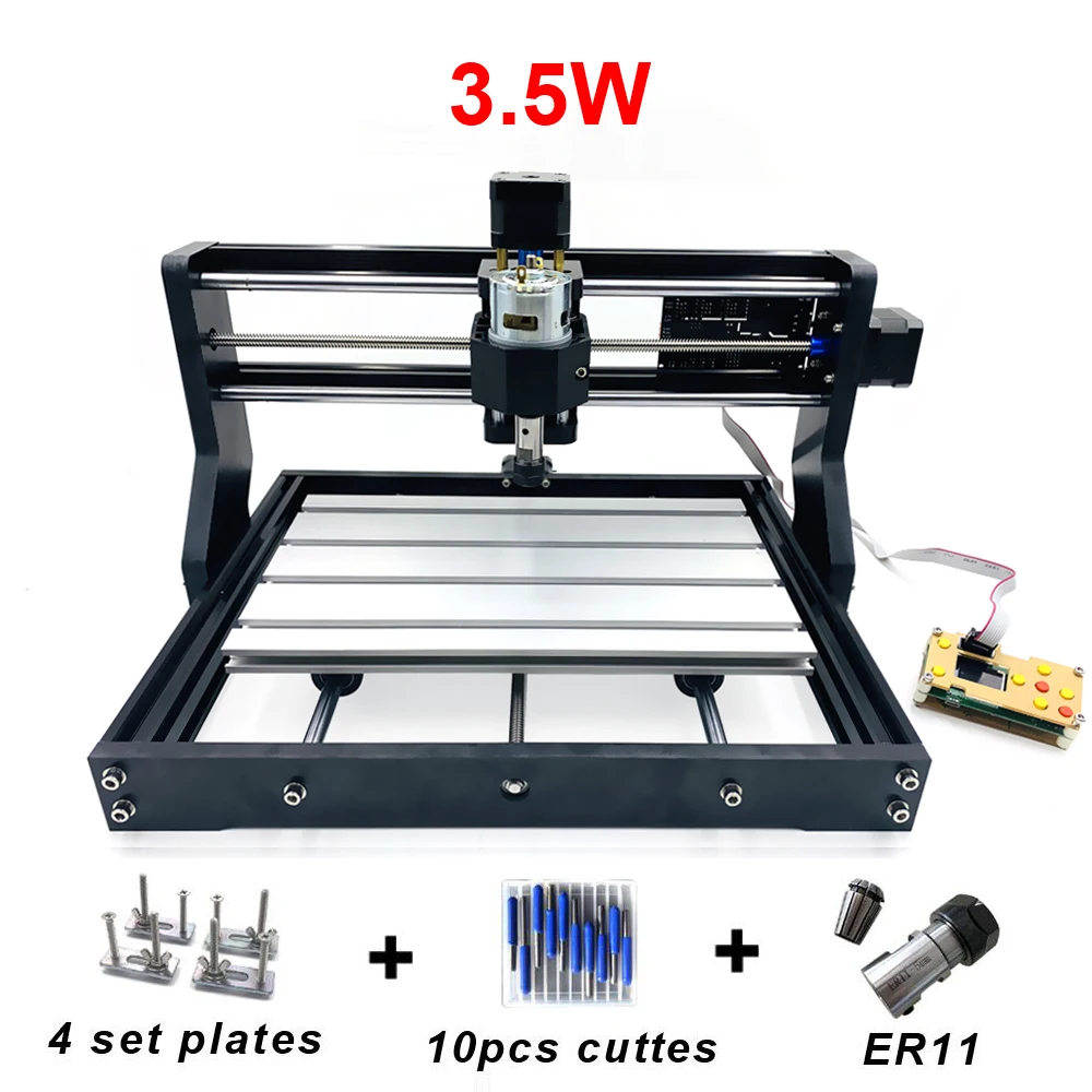 DIY CNC 3018 Pro GRBL, 3 оси PCB фрезерный станок, древесины маршрутизатор лазерной гравировки, CNC3018 может работать в автономном режиме бакелитовый станок - Цвет: 3500mW