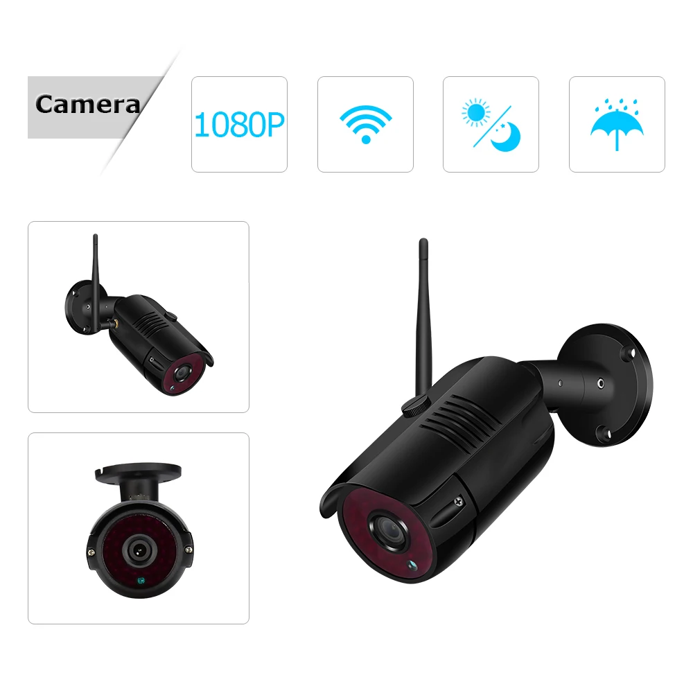 CCTV P2P 4CH/8CH 1080P Wifi система NVR 36 IR Водонепроницаемая наружная пуля 1080P видео IP Беспроводная камера система безопасности жесткий диск