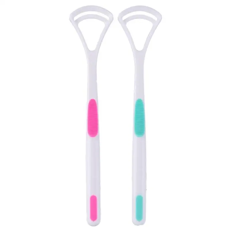 pink and green Щетка для языка скребок для чистки для ухода за зубами инструмент для чистки языка - Цвет: pink and green