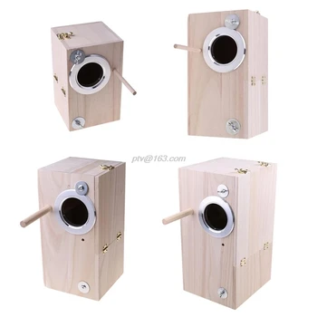 

Wooden Bird Nesting Breeding Box House Parakeet Mating Case with Clear Window for Cockatiel Finch Canaries Lovebird Parr