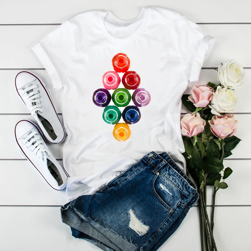 Shirt Women 2020 3D Print 90s Vogue Fashion Tops Tumblr Tshirts T Clothes Shirt Womens Ladies Graphic Female Tee T-Shirt
