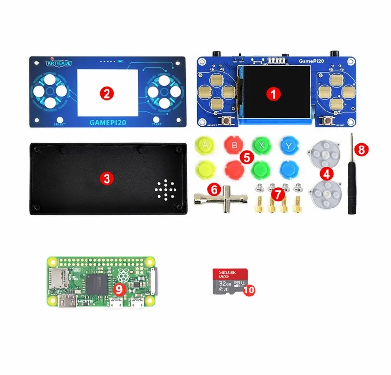 With games Мини портативная игровая консоль Raspberry Pi Zero W Wh игра Retropie волна Gamepi20 Видео игровой плеер - Цвет: With games