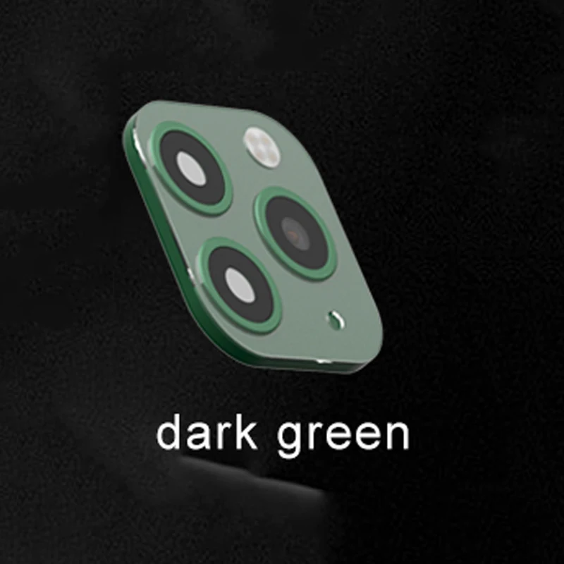 Роскошный металлический алюминиевый защитный чехол, чехол для объектива камеры для iPhone X XS XR, изменение секунд 11 PRO MAX, наклейка на рассеиватель, поддержка вспышки - Цвет: Dark Green