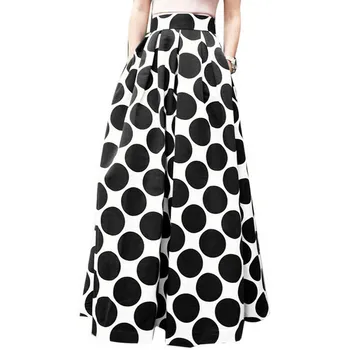 

Womail 2020 Fashion Party Cocktail Summer Women Dot Printed Skirt High Waist Long Skirt Simple Casual Polka Dot Skirt New