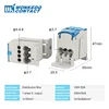 UKK 80A Din Rail Terminal Blocks One in several out Power Distribution Block Box Universal Electric Wire Connector Junction Box ► Photo 2/6
