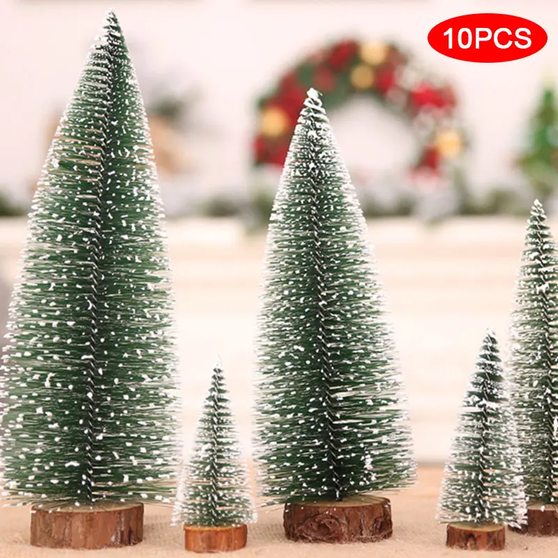 

Christmas Tree Santa Tree Xmas Tree Artificial Beautiful Plastic 10pcs Tabletop Home Ornament Village Putz House Wedding Decor