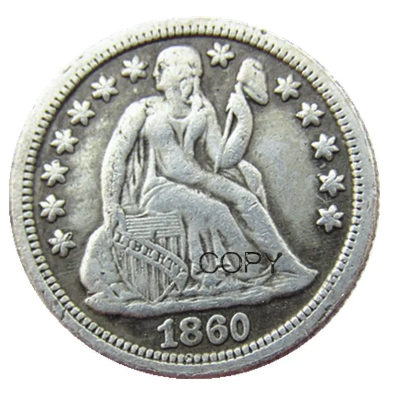 

US Liberty Seated Dime 1860 P/S Silver Plated Copy Coins