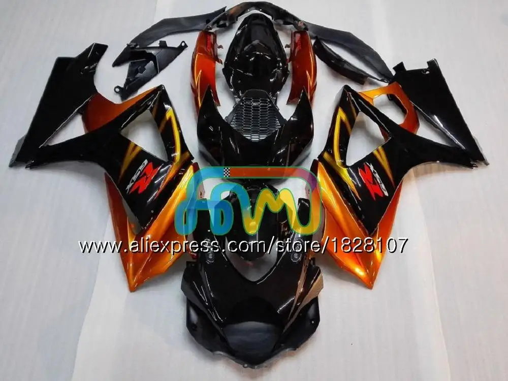 Корпус для SUZUKI 1000CC GSXR-1000 K7 GSX-R1000 GSXR 1000 07 08 серого, белого цвета, кофта 43BS. 33 GSXR1000 GSX R1000 2007 2008 07 08 обтекатели - Цвет: No. 14 Orange