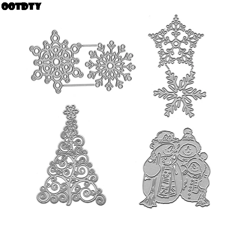 

DIY Cutting Dies Christamas Tree Snowflake Snowman Embossing Stencil Template for Scrapbooking Embossing Paper Card Decor